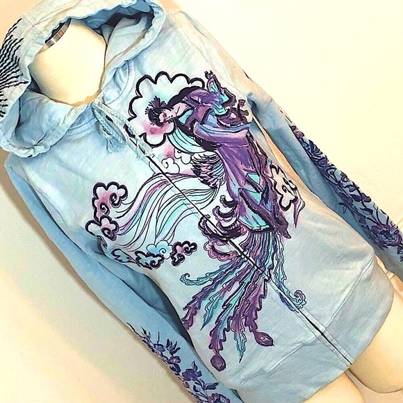 Lucky Brand Tops - Lucky Brand Hoodie NWT Jacket Embroidered-Detail Zipper-Front L-Sleeve Size Med